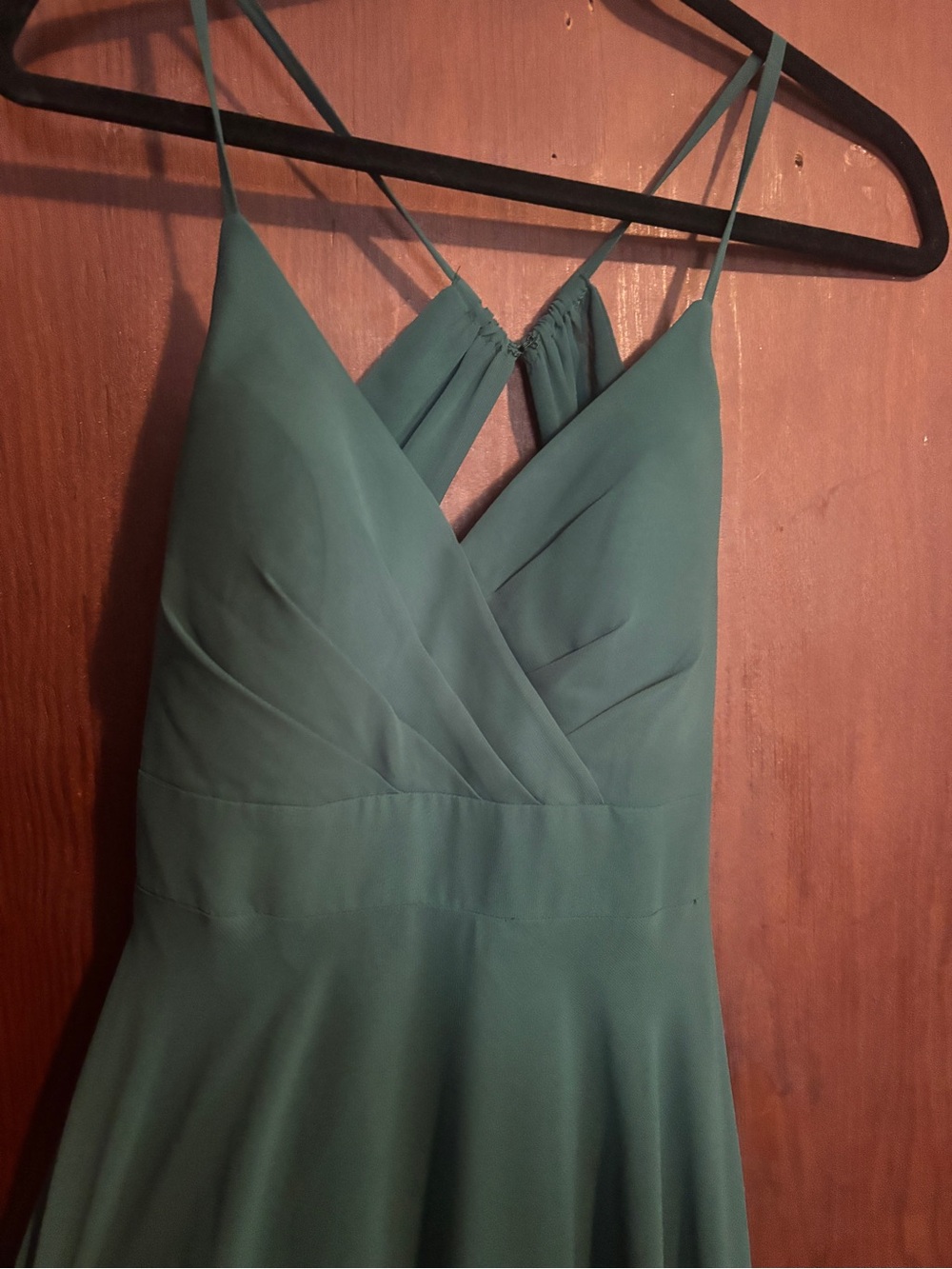 Azazie Emerald Green Strappy V-Neck Maxi Dress - Picture 2 of 7